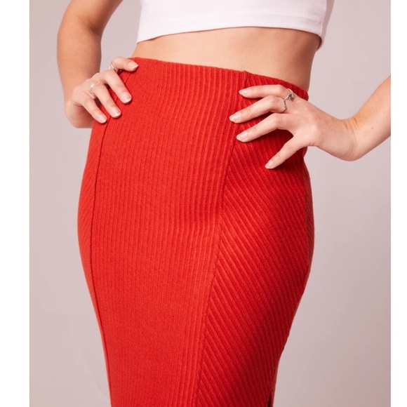 🆕 Band of the free, Renee Rust Ribbed Pencil Skirt, Size L - Picture 3 of 5